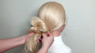 Быстрый пучок за 1 минуту. Легкие Прически на длинные волосы на Выпускной. New Hair Bun ©LOZNITSA