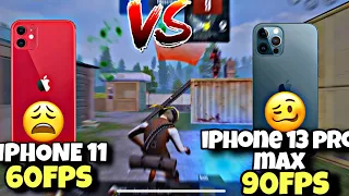 😱OMG IPHONE 11 VS IPHONE 13 PRO MAX 😍 PUBG TEST🥵 TDM iOS 60FPS VS iOS 90FPS PUBG TEST PUBG /BGMI