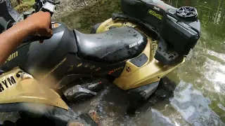 Can-Am Renegade needs a cool off in a swamp