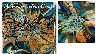 (1440) Awesome Colour Combo, Bloom Technique, Acrylic Paint Pouring, Fluid Art