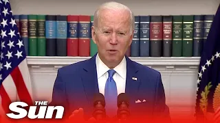 Biden suffers ANOTHER autocue gaffe struggling to say 'kleptocracy' in Ukraine address