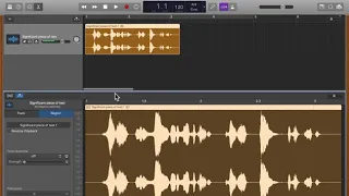 Slowing down audio track in garageband