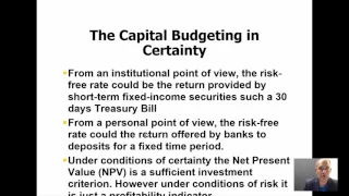 Financial Seed 03 - Capital budgeting in conditions of certainty