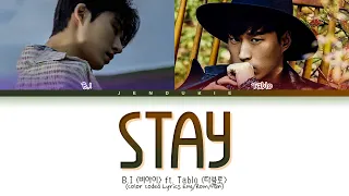 B.I Stay ft. Tablo Lyrics (비아이 Stay ft.타블로  가사) (Color Coded Lyrics Eng/Rom/Han)