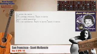 🎸 San Francisco - Scott McKenzie Guitar Backing Track with chords and lyrics