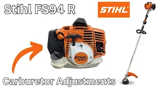 Stihl FS 94 R Line Trimmer Carburetor Adjustment #stihl #landscaping #smallenginerepair