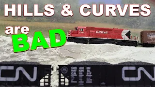How much do HILLS and CURVES affect pulling? - N Scale