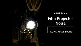 Film Projector Noise ASMR | ADHD Focus Sound | 1 hour - Darkscreen