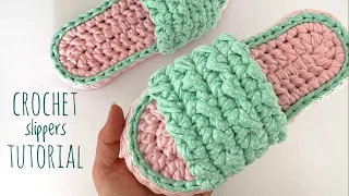 Crochet open toe slippers tutorial STEP by STEP