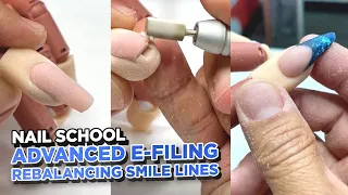 YN NAIL SCHOOL - How To Rebalance A Smile Line - Acrylic Nails