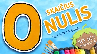 EDUKACINIS PIEŠIMAS Skaičius NULIS 0 Skaičiai vaikams lietuviškai Kaip nupiešti nulį