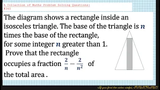 A Collection of Maths Problem Solving Questions:#340 (Area | Find Fraction of Total Area)