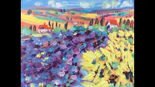 Paint A Tuscan Scene With Lavender And Sunflowers