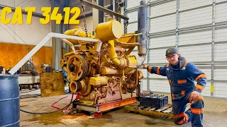 Test running a CAT 992D ENGINE!! 3412 twin turbo!