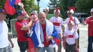 EURO 2012: Polish and Russian football fans in Warsaw