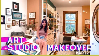 ART STUDIO MAKEOVER  and ART STUDIO TOUR ✷ DREAM HOME OFFICE || PART 2