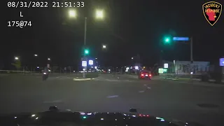 Dash Cam: Greenfield Police Pursuit of Motorcyclist ends in construction