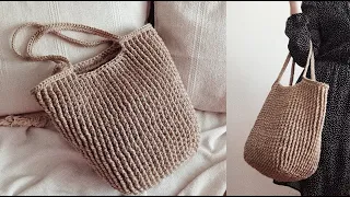 Как быстро связать сумку-шоппер из джута / Сrochet bag