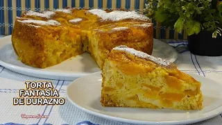 TORTA FANTASIA DE DURAZNO MUY FÁCIL Y ES MUY SABROSA