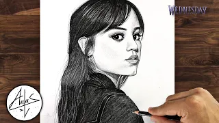 How to Draw JENNA ORTEGA | Drawing Tutorial (step by step)