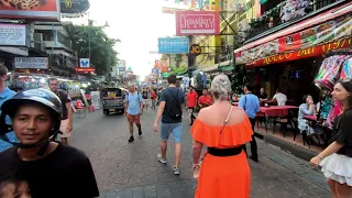 Walking around Khao san road in Bangkok, Thailand
