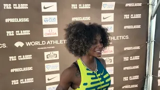 Sha’Carri Richardson post race after being beaten by Shericka Jackson in 100m at 2023 Pre Classic