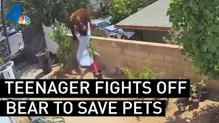 Teenager Fights Off Bear to Save Family Dogs in Viral Video | NBCLA