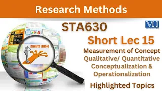 STA630 Short Lecture15_Measurement of Concept_Qualitative_Quantitative_Conceptualization_Operational