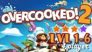 Overcooked 2 Level 1-6 4 stars 4 Player Co-op (Completed)