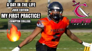 A Day In The Life Of A Juco Football Player!: MY FIRST DAY AT PRACTICE🏈🔥 |Compton College|