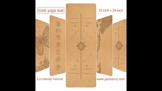 Cork Yoga Mat with Carrying Bag | 72 inch x 24 inch | Eco Friendly Products | GOOSAVVY.COM