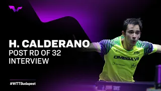 Hugo Calderano Post Round of 32 Interview | WTT Champions ESS 2022