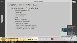 Planning Department Housing Choice Legislation Update - April 14, 2021