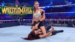 Triple H and Stephanie McMahon vs  Kurt Angle and Ronda Rousey Wrestlemania 34