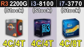 R3 2200G Vs. i3-8100 Vs. i7-3770 | RTX 2060 | New Games Benchmarks