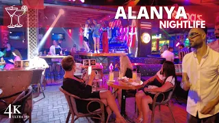 【4K🇹🇷】Alanya 2023 Nightlife Bar Street