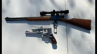 44 Mag  Ruger Red Hawk VS 44 Mag Marlin 1894 Hunting Rifle (You will be surprise at the results)