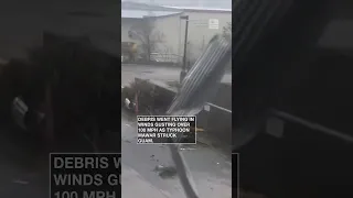 Typhoon Mawar strikes Guam, sending debris flying | #shorts #newvideo #trending #subscribe #weather