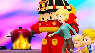 РОБОКАР ПОЛИ 🔥 Рой и пожарная безопасность 🚒 Никогда не забывайте выключать газ | Мультфильм детям