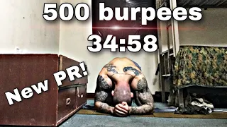 500 Burpees in 34:58 and then some.  (day 25 of 31)