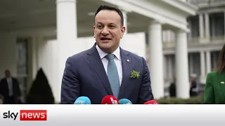 Ireland's Taoiseach Leo Varadkar addresses reporters outside White House