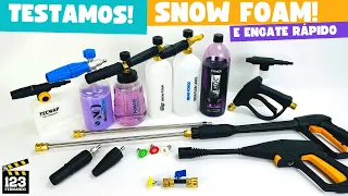 SNOW FOAM BARATA OU A MAIS CARA DO BRASIL? ENGATE RÁPIDO E ACESSÓRIOS PARA LAVADORA ALTA PRESSÃO