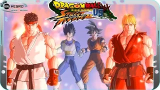 Dragon Ball VS Street Fighter - Ryu and Ken Vs Goku and Vegeta - Part 1 - Xenoverse mod