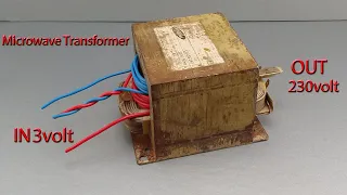 I Make 3v to 230v Inverter Using Microwave Transformer