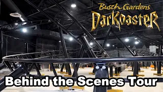 DarKoaster Construction Tour Busch Gardens Williamsburg New for 2023 Indoor Roller Coaster