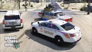 GTA 5: LSPDFR Chase Me #6 - Ghostbusters - Stolen Ecto 1 and Ghostbusters Sheriff