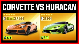 Asphalt 9 MAX Corvette ZR1 VS MAX Huracan EVO 🔥