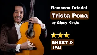 Gipsy kings trista pena guitar lesson with Sheet music,tab & chords #flamenco #tutorial