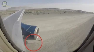 B737-200 JT8D Vortex Dissipator showing HOW IT WORKS on gravel strip runway!!! [AirClips]