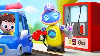 ガソリンが切れた！ロボットガソリンスタンドへ | 子供の歌メドレー | 赤ちゃんが喜ぶ歌 | 子供の歌 | 童謡 | アニメ | 動画 | ベビーバス| BabyBus